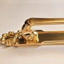 Ver imagem 3 de Puxador Duplo Mozart 280mm Dourado Escovado Porta Pivotante Correr Passagem Madeira Vidro Colonial C
