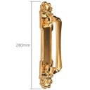 Ver imagem 2 de Puxador Duplo Mozart 280mm Dourado Escovado Porta Pivotante Correr Passagem Madeira Vidro Colonial C