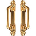 Ver imagem 1 de Puxador Duplo Mozart 280mm Dourado Escovado Porta Pivotante Correr Passagem Madeira Vidro Colonial C