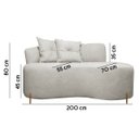 Ver mais imagens de Sofá Curvo Orgânico Grécia 2 Pessoas 200cm Bouclê Bege Sofa Store