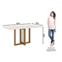Ver imagem 5 de Conjunto: Mesa de Cozinha Natalí C/ Tampo Madeirado C/ Vidro Reto 160x90cm e 6 Cadeiras Vita Nature