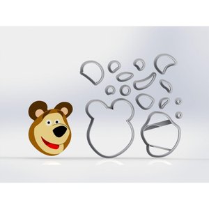 Cortador Masha e o Urso Tamanho 5cm