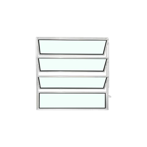 Vitro Basculante 80x80 Alumínio Branco Vidro Liso