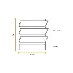 Vitro Basculante 80x80 Alumínio Branco - 4