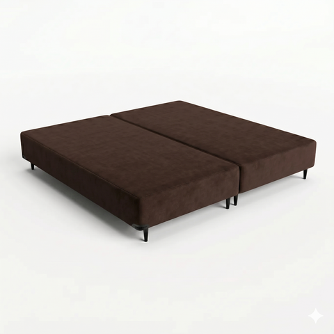 Base Sommier Camurça Queen 158x198x36cm Ortobom Marrom