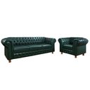 Ver imagem 1 de Kit Sofá e Poltrona Chesterfield Bourbon Via Encanto Courano Verde