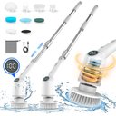 Ver imagem 1 de Maxtopfit Escova Elétrica 9 em 1 para Limpeza, Escova de Banheiro com 8 Cabeças (cinza)