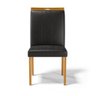 Cadeira Ana Madeira Maciça Estofada para Mesa de Jantar Courino Preto 503 - 3
