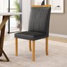 Cadeira Ana Madeira Maciça Estofada para Mesa de Jantar Courino Preto 503 - 5