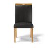 Cadeira Ana Madeira Maciça Estofada para Mesa de Jantar Courino Preto 503 - 3