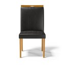 Ver imagem 3 de Cadeira Ana Madeira Maciça Estofada para Mesa de Jantar Courino Preto 503