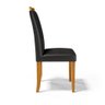 Cadeira Ana Madeira Maciça Estofada para Mesa de Jantar Courino Preto 503 - 7