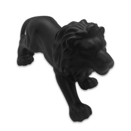 Estatua Leão Preto Enfeite de Porcelana Fosco 22 Cm - 2
