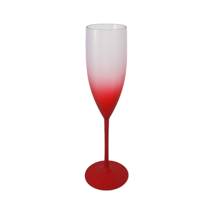 6 Taças De Champanhe Acrílico Degrade 160 ML: Vermelho