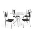 Ver imagem 2 de Conjunto Mesa Loire Tampo de Vidro Incolor 4 Cad Cromada/pt