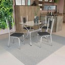 Ver imagem 1 de Conjunto Mesa Loire Tampo de Vidro Incolor 4 Cad Cromada/pt