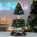 Ver imagem 5 de Enfeite Natalino Arvore de Natal Movimento Sobe Desce Trem Giratorio Musical Led Festa Fim de Ano Ce