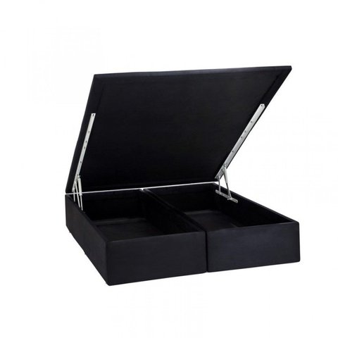 Base Baú Physical Camurça Queen 158x198x39cm Ortobom Preto