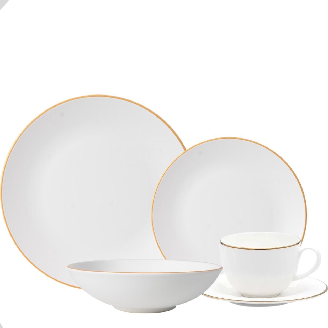 Aparelho de Jantar e Chá Legacy Gold 30pç Porcelana L`hermitage - 1