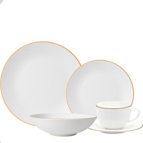 Aparelho de Jantar e Chá Legacy Gold 30pç Porcelana L`hermitage