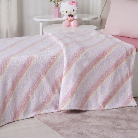 Manta Solteiro Candy Brilha no Escuro 150x220 Super Macia Rainbow