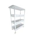 Ver imagem 2 de Carrinho Organizadora 4 Prateleiras Multiuso Quarto Sala Brinquedos Salao Manicure Varanda Branco