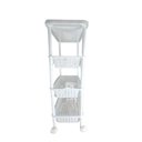 Ver imagem 3 de Carrinho Organizadora 4 Prateleiras Multiuso Quarto Sala Brinquedos Salao Manicure Varanda Branco