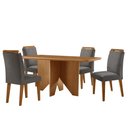 Ver imagem 2 de Mesa de Jantar Evora 120cm Mdf Canto Copo e com 4 Cadeiras Athenas