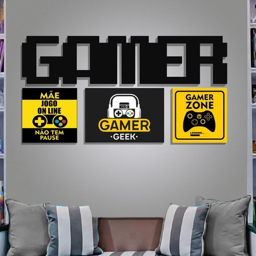 Conjunto Decorativo Placas Games e Letras Gamer - 2