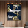 Quadro Decorativo Tela Canvas Abstrato Geometric Seg com Modura Preto - 200x100 Cm - 2