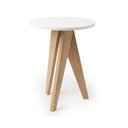 Ver imagem 1 de Mesinha Lateral de Canto Estilo Retrô - Branco/carvalho Treviso