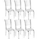 Ver imagem 1 de Kit 6 Cadeiras Lara Cromada para Cozinha Branco