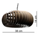 Ver imagem 3 de Lustre Luminária Pendente de Madeira Mdf Mod. Sophia Gd Inclinado Tabaco