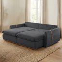 Ver imagem 7 de Sofá-Cama 2 Lugares Retrátil Reclinável 210cm Veludo com Molas Ensacadas Apolo Yescasa Cinza Grafite