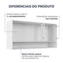 Ver imagem 7 de Armário Aéreo de Cozinha Plus 3 Portas com Nicho 120cm Espresso Móveis
