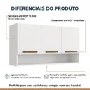 Ver imagem 5 de Armário Aéreo de Cozinha Plus 3 Portas com Nicho 120cm Espresso Móveis