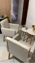 Ver imagem 5 de Poltrona para Quarto Infantil Tecido Suede Resistente Espaço Pequeno Pés de Madeira Estudo
