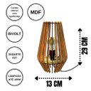 Ver imagem 3 de Abajur de Mesa em Mdf - Cor: Marrom