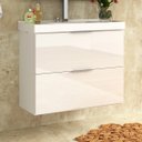 Ver imagem 1 de Gabinete para Banheiro 03 Gavetas com Lavatório Pietra 80cm Branco/branco Brilho Móveis Bosi