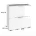 Ver imagem 2 de Gabinete para Banheiro 03 Gavetas com Lavatório Pietra 80cm Branco/branco Brilho Móveis Bosi