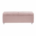 Ver imagem 2 de Recamier com Rodinhas Madri 1,20m Suede Rosa Bebe - Inova Decorações