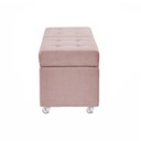 Ver imagem 4 de Recamier com Rodinhas Madri 1,20m Suede Rosa Bebe - Inova Decorações