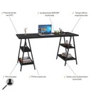 Ver imagem 4 de Mesa Cavalete 150X60X75Cm Preto Ônix/Est.Preta