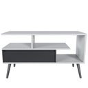 Ver imagem 6 de Rack Aparador Estante para Tv 55 Polegadas com Porta Nicho Prateleira Pés Palito Retro