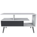 Ver imagem 6 de Rack Retrô para TV até 55 Polegadas MDF 90cm Pés em Madeira Maciça Aparador com Porta Nicho Pratelei