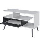 Ver imagem 2 de Rack Retrô para TV até 55 Polegadas MDF 90cm Pés em Madeira Maciça Aparador com Porta Nicho Pratelei