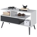 Ver imagem 4 de Rack Aparador Estante para Tv 55 Polegadas com Porta Nicho Prateleira Pés Palito Retro