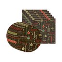 Ver imagem 1 de Kit Sousplat + Guardanapo Natal Fundo Palavras - 6 Peças - sem Base