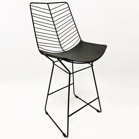 Banqueta Alta para Cozinha Bertoia Retrô cor Preta - Poltronas do Sul