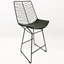 Ver imagem 1 de Banqueta Alta para Cozinha Bertoia Retrô cor Preta - Poltronas do Sul
